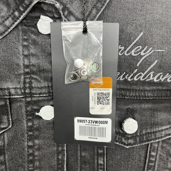 NWT Harley-Davidson® Women's Black Denim Jacket Medium - Picture 9 of 14